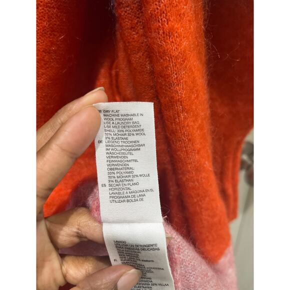 & Other Stories Mohair & Wool Oversized Color Block Cardigan Sz S - Picture 8 of 10